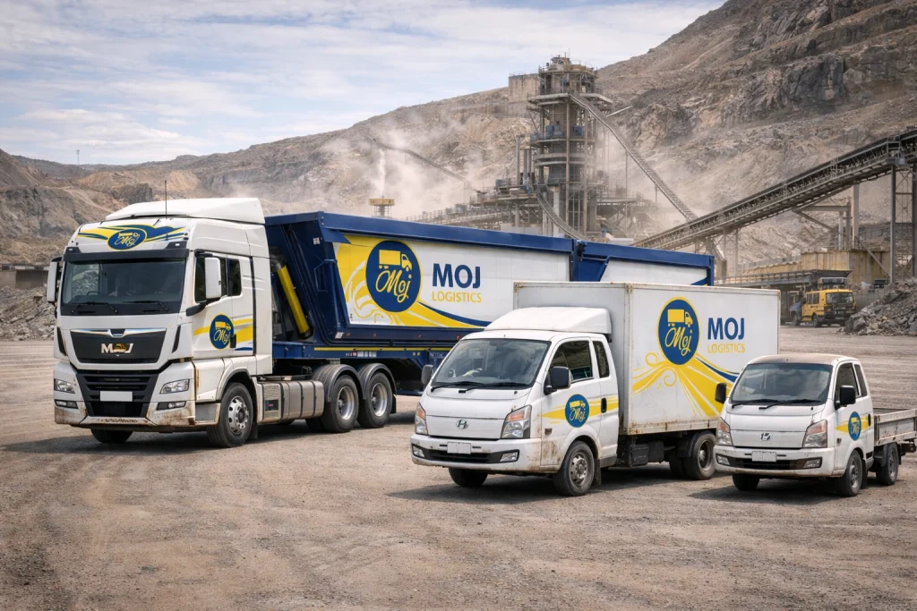 moj trucks for mines